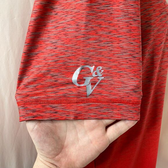 Men’s Large Polo Shirt Iron Joc G & V Red Short Sleeve Athletic - Picture 12 of 14
